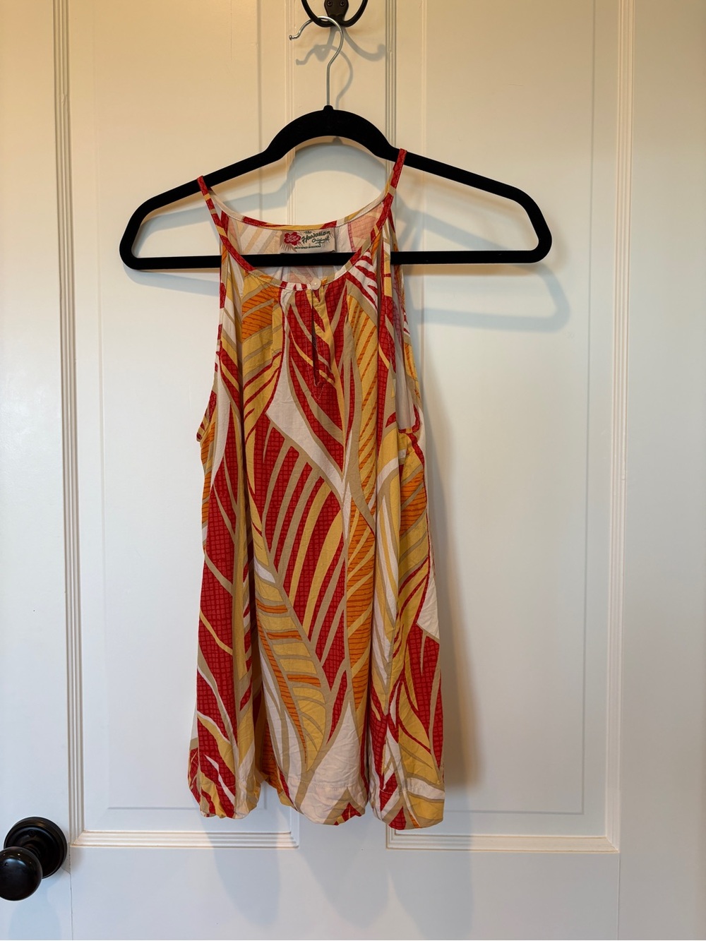 Hilo Hattie Red & Yellow Patterned Tank Top